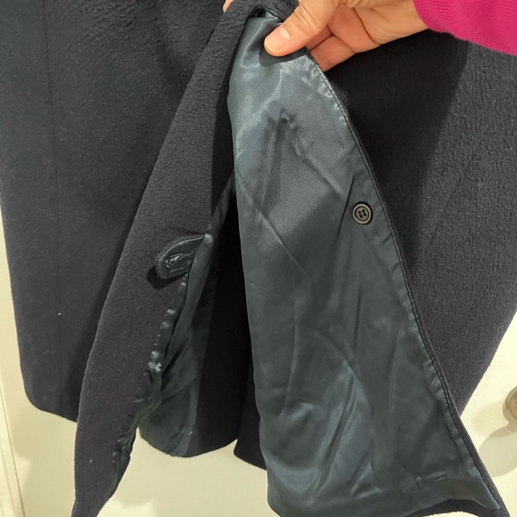 Nino Cerruti Navy Blue Double Breasted Cashmere Wool Blend Coat Sz. 44R - Picture 10 of 17